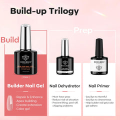 modelones builder gel brush and gel texture demonstrating smooth self-leveling benefit