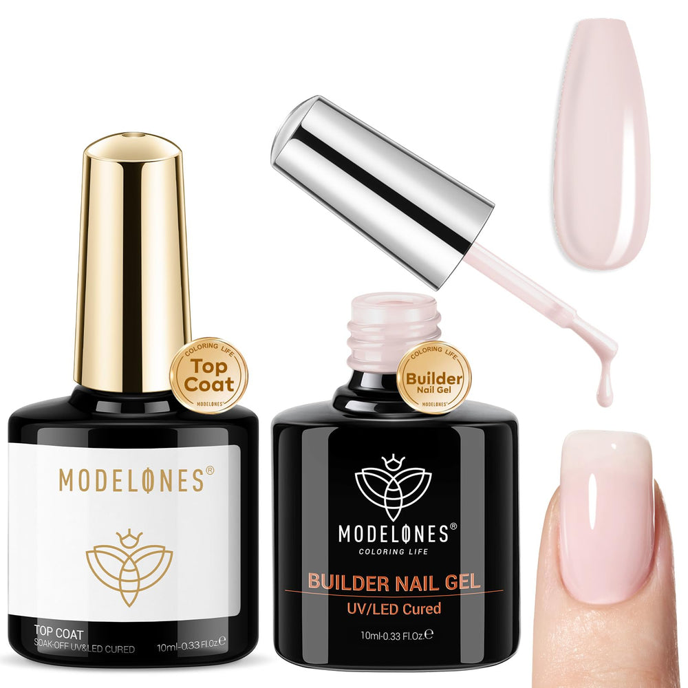 modelones builder gel duo front packaging showing both 10ml pots and benefits