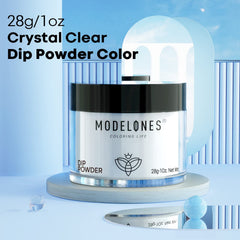 modelones French manicure finished with clear powder for glossy professional look