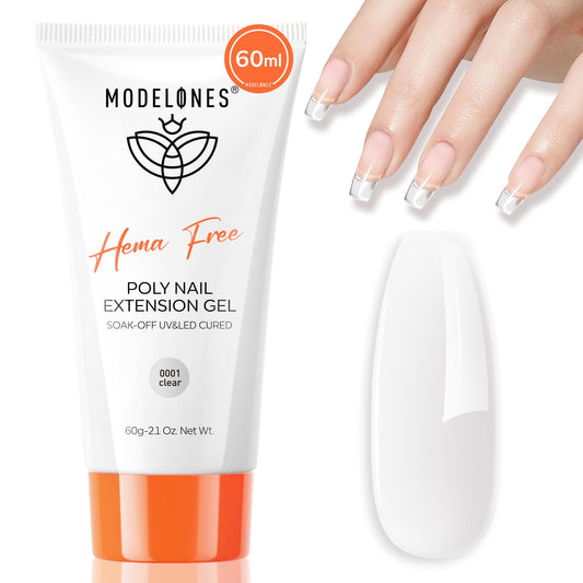 modelones clear poly gel front bottle shows packaging and easy storage benefit