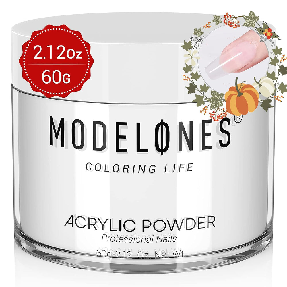 modelones clear acrylic powder jar front showing branding and capacity