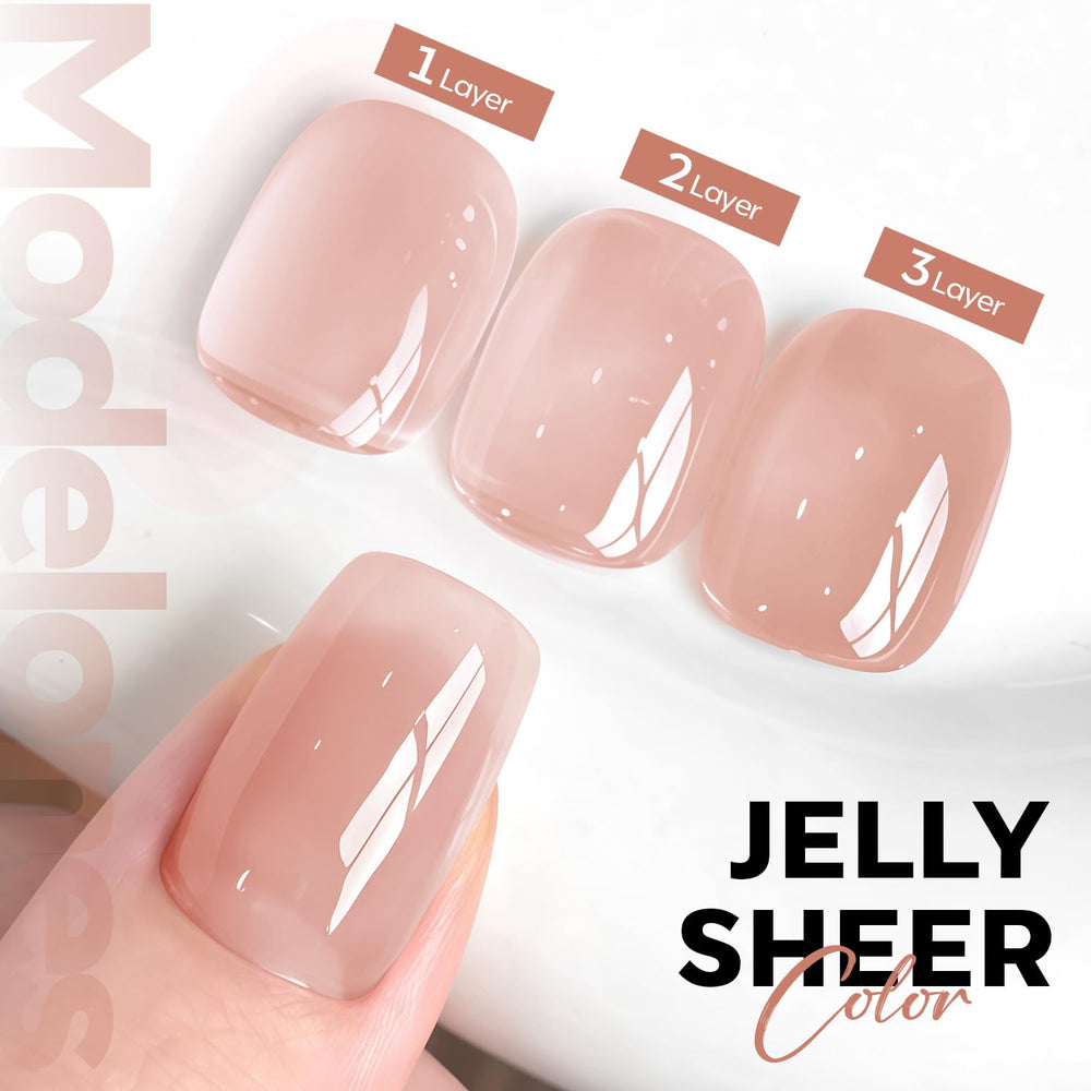 modelones closeup brush stroke swatch displaying smooth jelly finish and true color