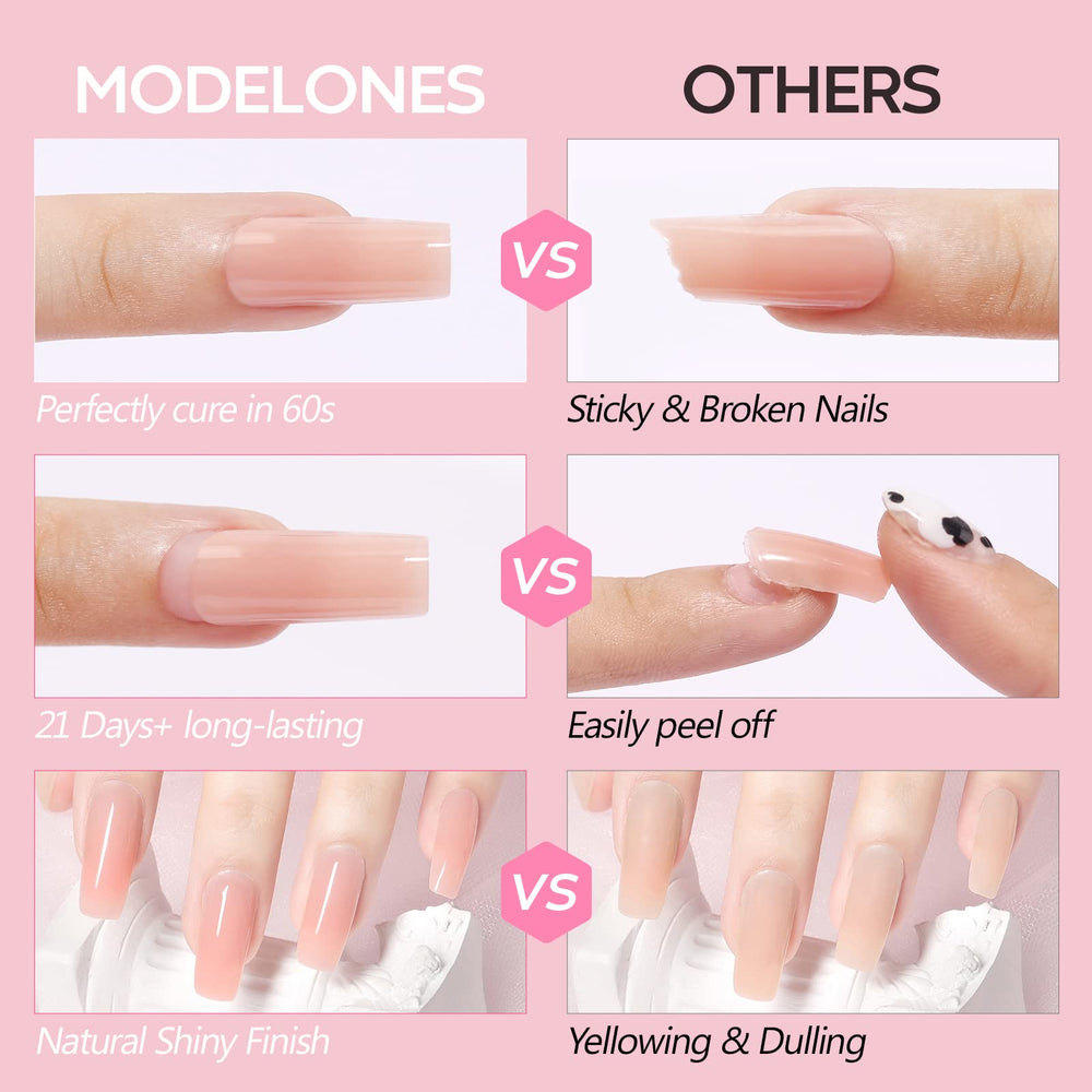 modelones coffin nail design using nude base for polished salon result