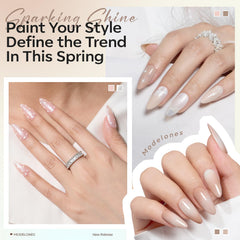 modelones swatch array of all six milky nude shades, helps color choice