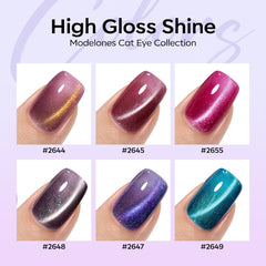 modelones color swatches fan displaying six shades to preview manicure options