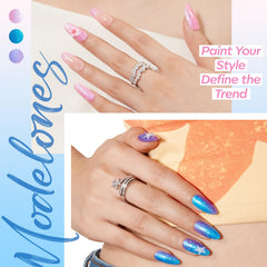 modelones color swatches fan of all six iridescent shades, visual choice benefit