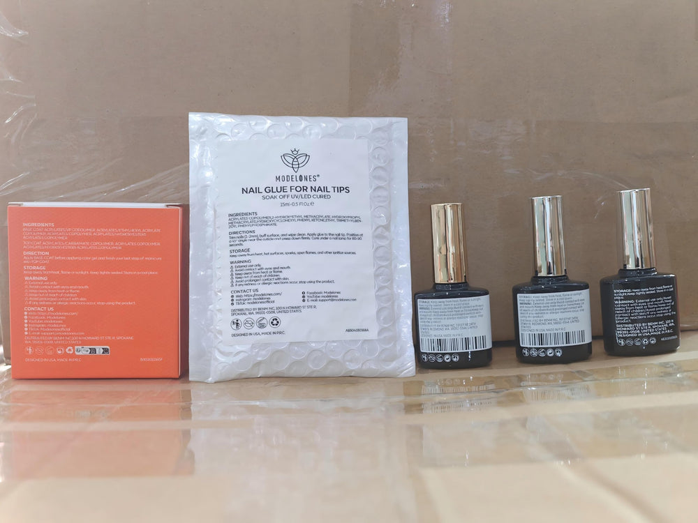 modelones cured nails showing high-gloss mirror finish