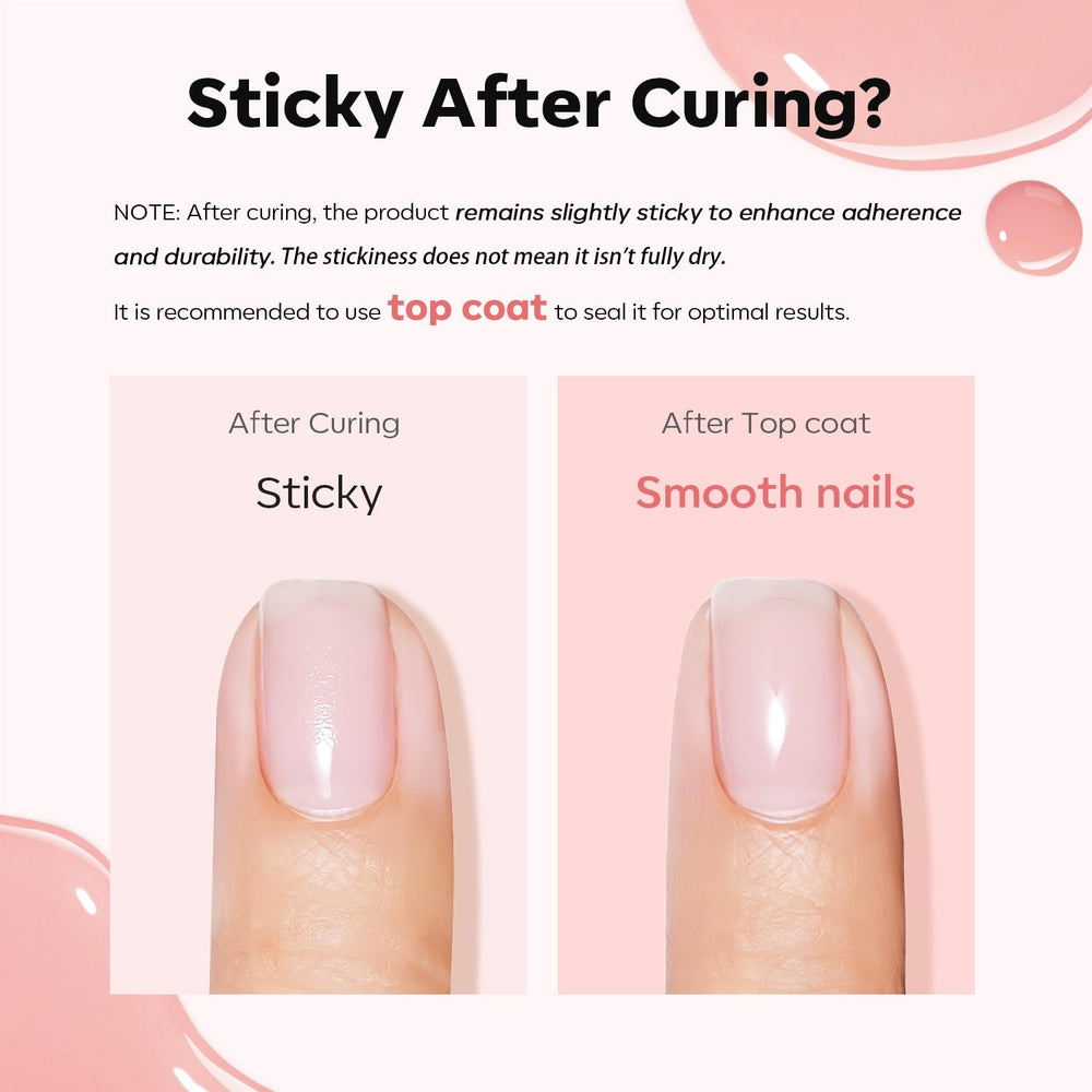 modelones cured nail with glossy topcoat demonstrating durable shiny finish