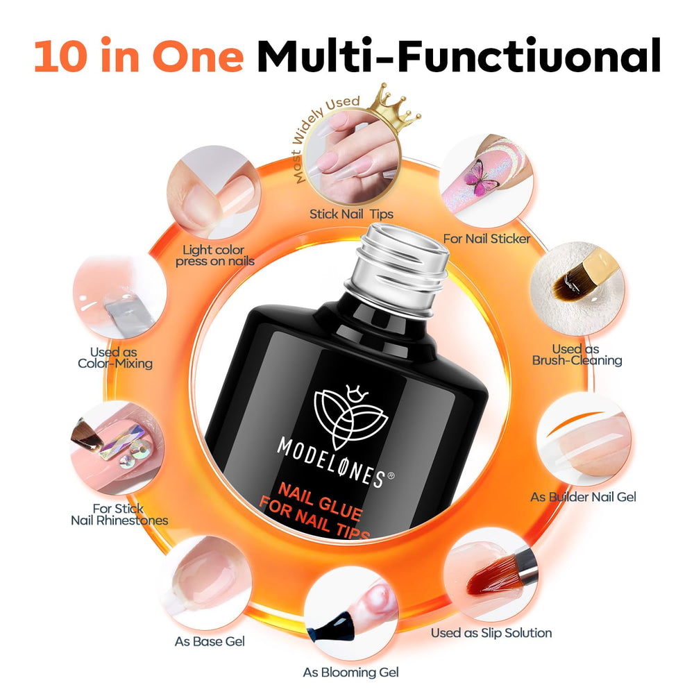modelones cured nail finish showing glossy, long-lasting result