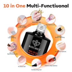 modelones cured nail finish showing glossy, long-lasting result