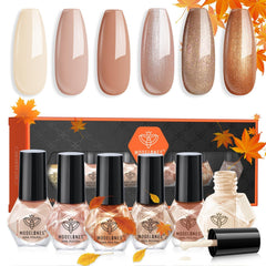 modelones front packaging showing six autumn nail shades and quick-dry benefit