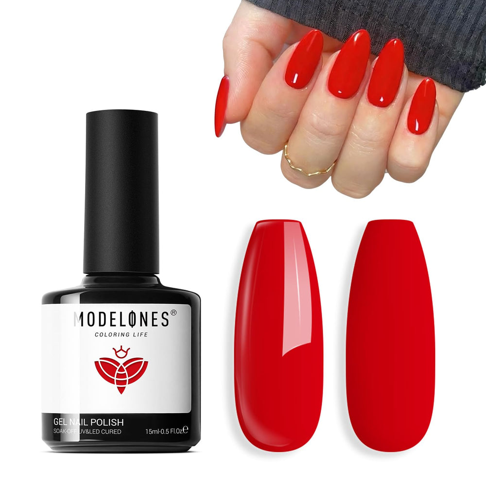 modelones bottle front view showing bright Ferrari Red and easy shade ID
