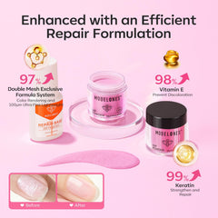modelones finished nails on hands with glossy finish, demonstrates salon-like durability