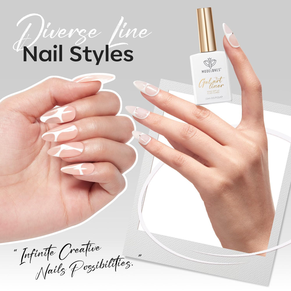 modelones French tip demo on fingers delivering salon-quality results