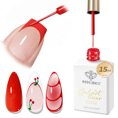 modelones front bottle showing bright red liner for precise tips