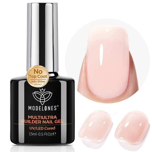 modelones bottle front view showing sheer nude pink and product benefit