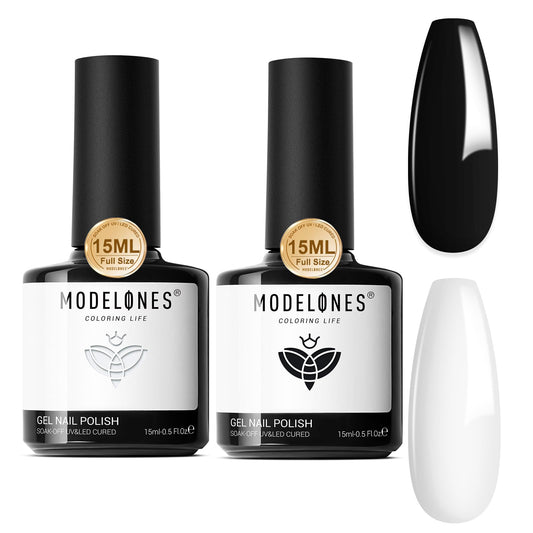 modelones front packaging showing black and white bottles and set benefit