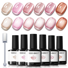 modelones front packaging showing six-gel kit and magnet, highlights convenience