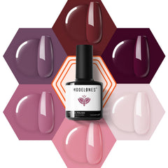 modelones front packaging showing six gel polish bottles and gift box, clear presentation benefit