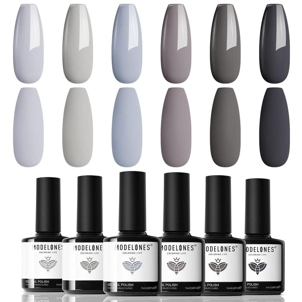modelones front packaging showing six grey gel bottles and gift-ready box benefit elegant presentation