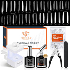 modelones kit front packaging showing included tools and tips for complete manicure