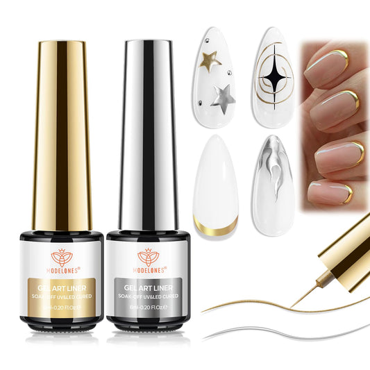 modelones front packaging showing metallic gold and silver duo benefit of neat storage