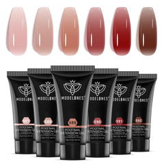 modelones front packaging showing six neutral poly gel bottles and kit details