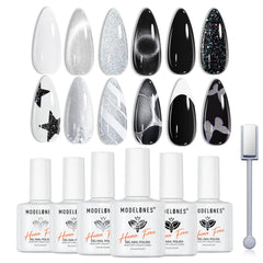 modelones front packaging showing six color bottles and kit benefits
