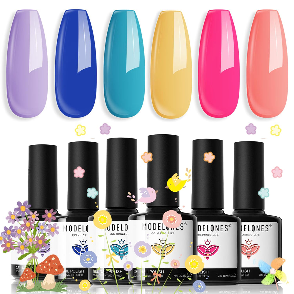 modelones front packaging showing six bright seasonal shades and benefits