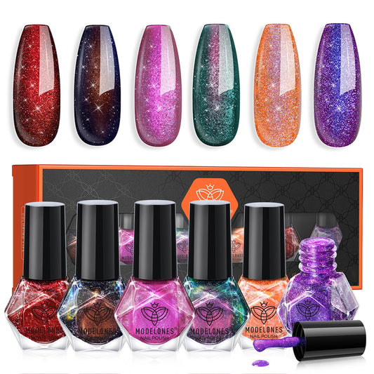 modelones front packaging showing six festive mini bottles and clear labels for gifting
