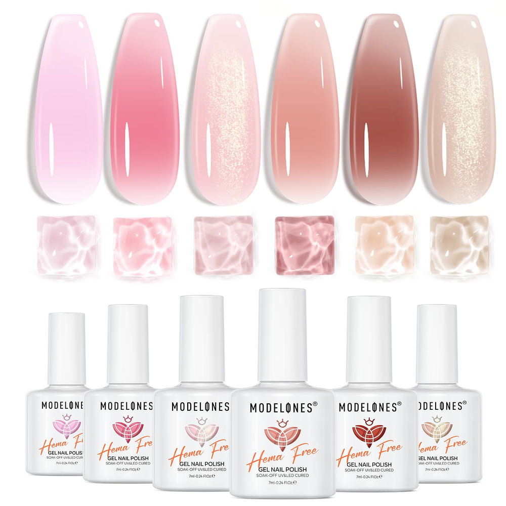 modelones front packaging showing six jelly gel bottles and benefits