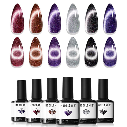 modelones front packaging showing six gel bottles and magnet for easy identification and unboxing