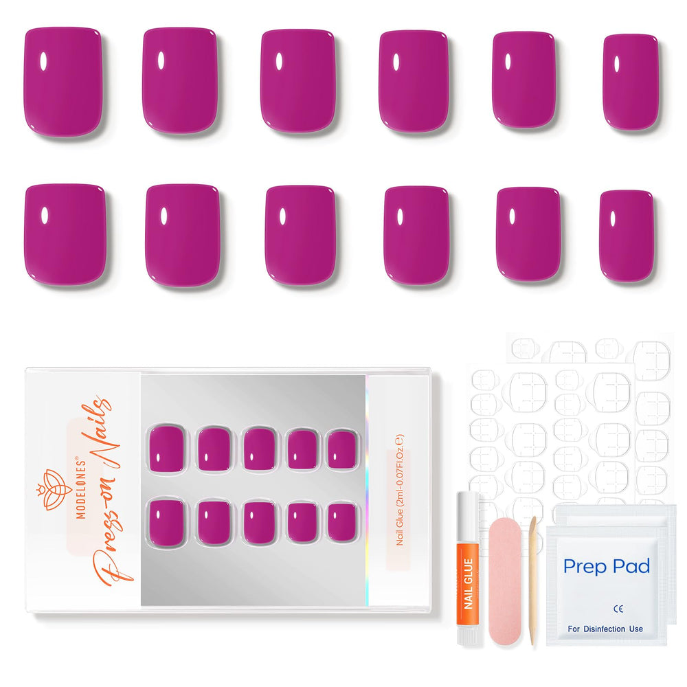 modelones fuchsia close-up of nail edge and square tip showing clean contour benefit