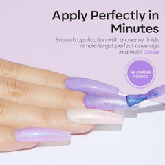 modelones glitter polish cured under LED showing sparkly finish benefit long-lasting shine