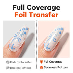 modelones glue in use transferring metallic foil onto nail for crisp design pickup