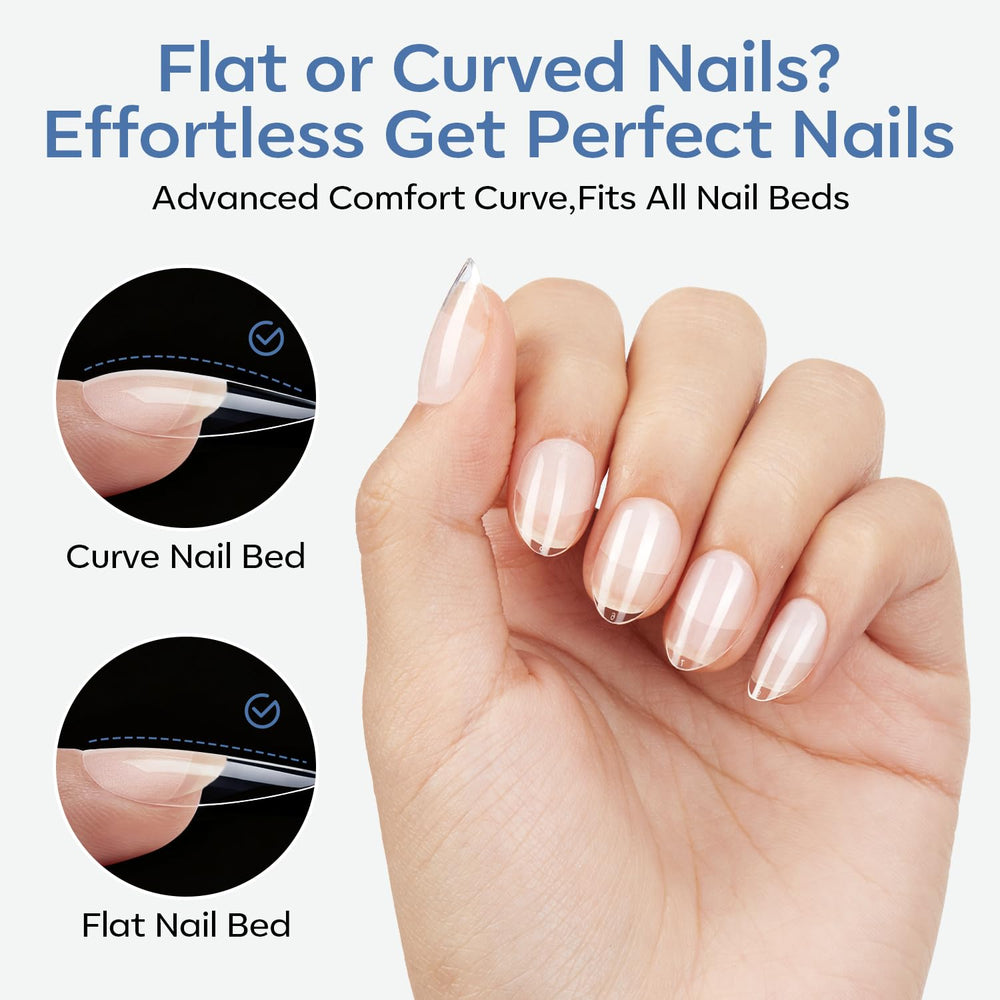 modelones applied in salon with gel for long-lasting, professional finish