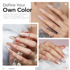 modelones nails curing under LED lamp showing salon curing benefit: fast professional cure