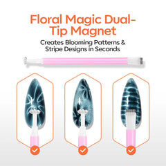 modelones magnet used above nails demonstrating easy cat-eye effect benefit
