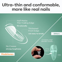modelones in-use press-on application demonstrating fast salon-quality results