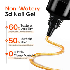 modelones applying gel to nail in salon for neat 3D design