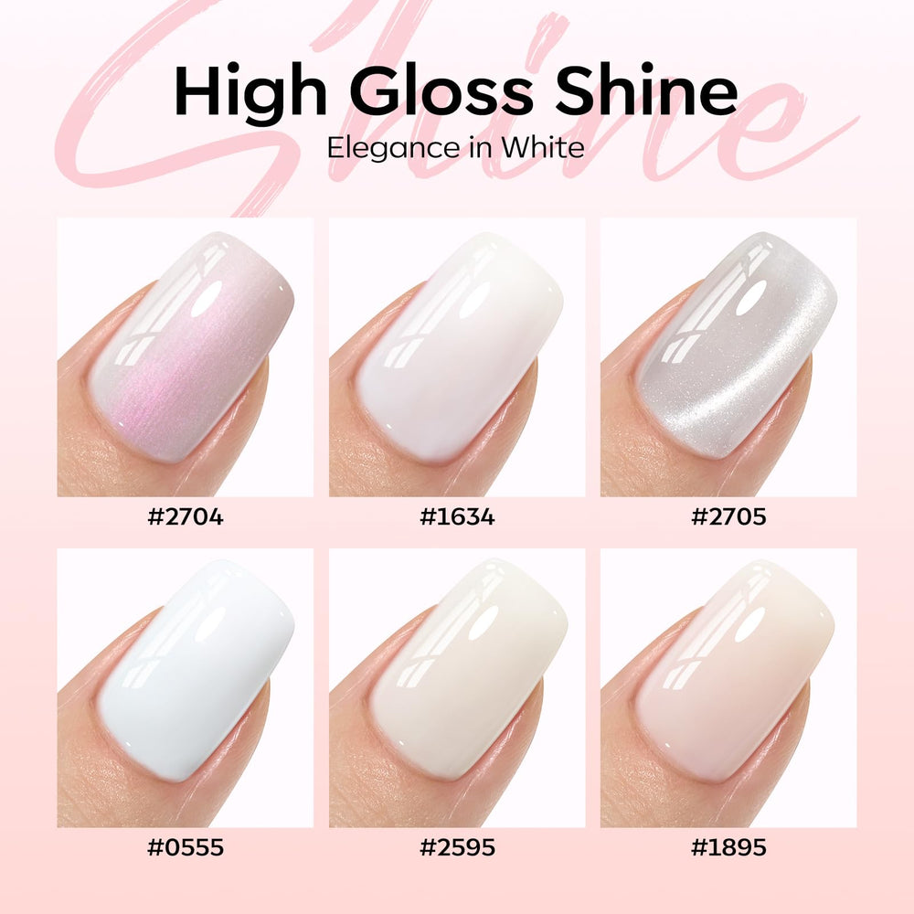 modelones lifestyle bridal manicure with milky white cat eye nails, presents elegant, photogenic result