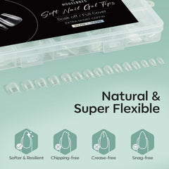 modelones lifestyle photo of finished extra-short coffin nails for stylish look