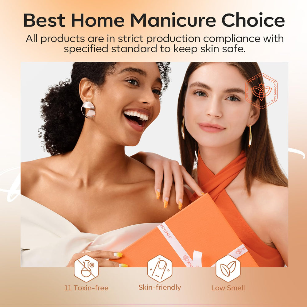modelones flatlay gift presentation with bow and tools, suggests ideal present for nail lovers