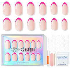 modelones lifestyle image of woman wearing hot pink nails for stylish impact