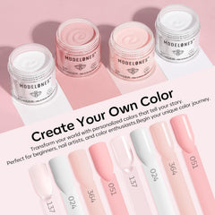 modelones liquids bottles lined up demonstrating bond base activator top coat benefits