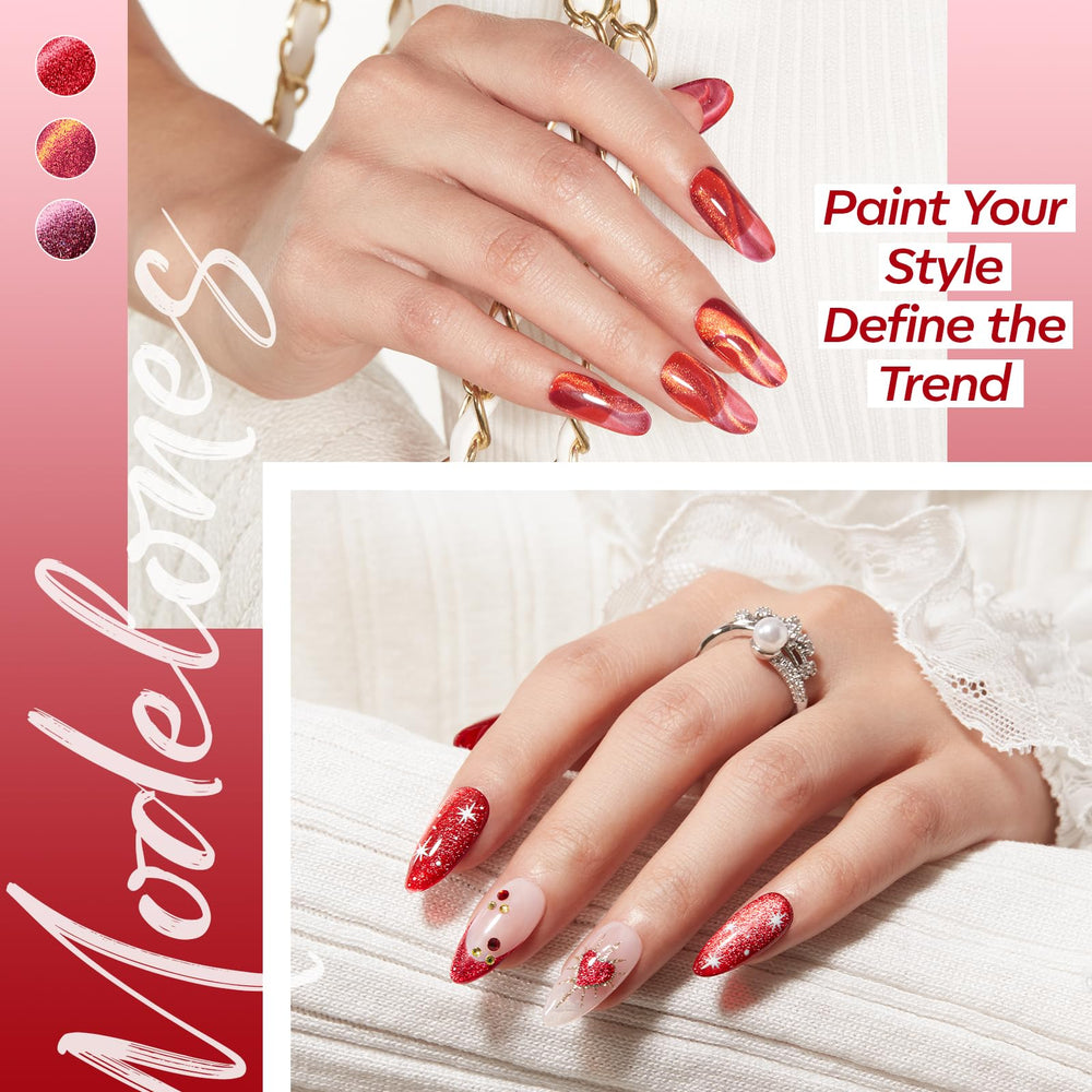modelones manicurist applying glitter gel polish in salon, professional finish