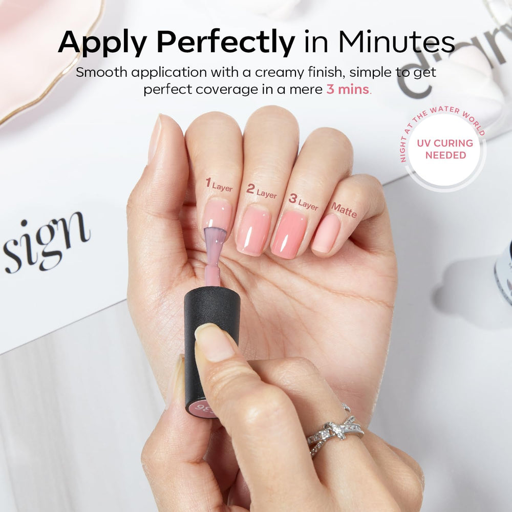 modelones milky white swatch on nail tip showing natural French look benefit