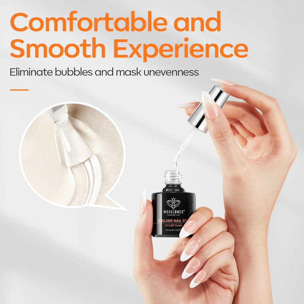 modelones nail apex before after displaying stronger, lifted nail profile