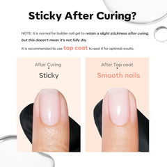 modelones before and after nail apex built with gel showing added strength