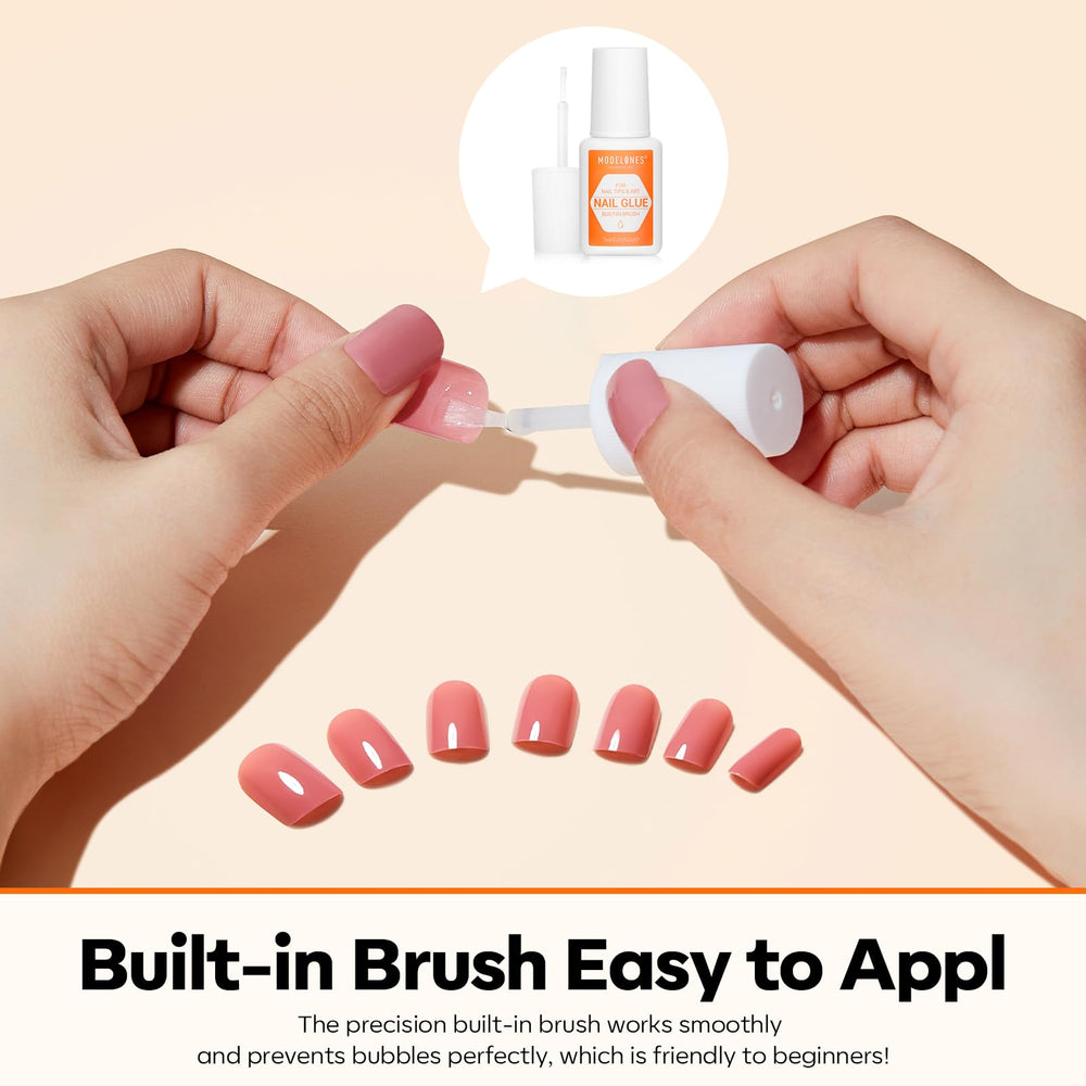 Modelones nail decorations attached showcasing secure rhinestone adhesion and design